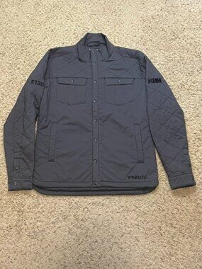KUIU Men Gray Base Camp Snap Button Insulated Shirt Jacket Size Medium M EUC